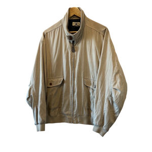 MENS CUTTER & BUCK Tan Cargo Pocket Zip Up Mid Weight Casual Jacket Coat L